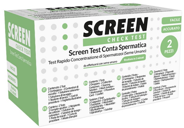 KIT PER L'INDIVIDUAZIONE DI CONTA SPERMATICA 2 PEZZI FERTILITA' MASCHILE SCREEN TEST CONTA SPERMATICA - Luckyfarma.it