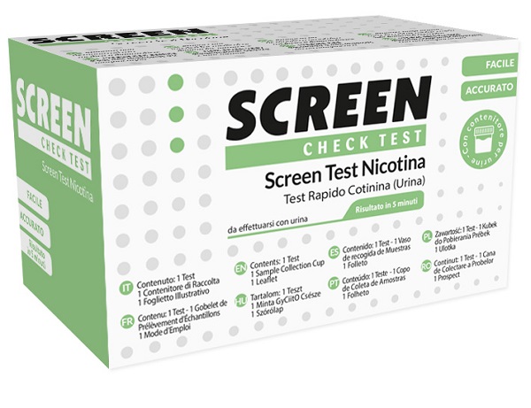 TEST RAPIDO CHE RILEVA LA PRESENZA DELLA COTININA/NICOTINA TRAMITE URINA SCREEN CHECK TEST NICOTINA - Luckyfarma.it