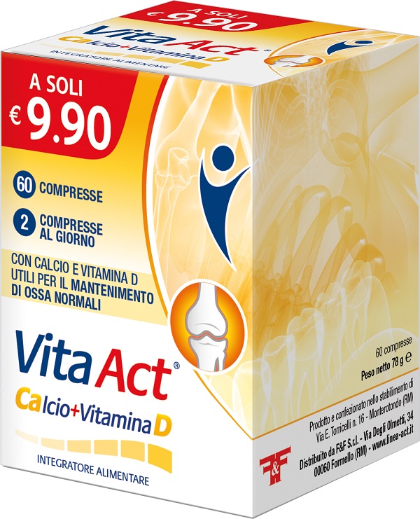 VITA ACT CALCIO + VITAMINA D 60 COMPRESSE - Luckyfarma.it