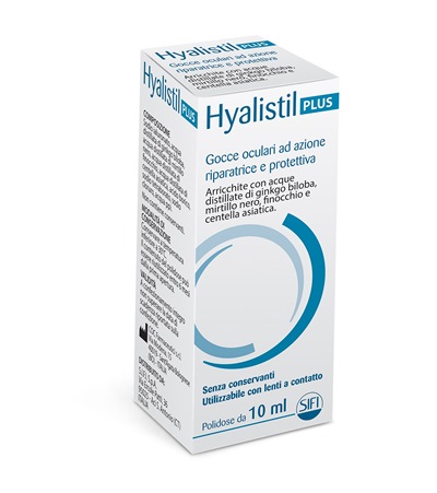 GOCCE OCULARI HYALISTIL PLUS ACIDO IALURONICO 0,4% ACQUA DISTILLATA DI GINKGO BILOBA + MIRTILLO NERO + FINOCCHIO + CENTELLA ASIATICA 10 ML - Luckyfarma.it