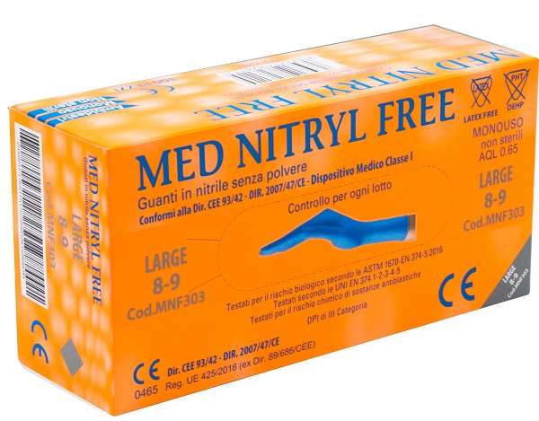GUANTI NITRILE SENZA POLVERE LARGE 100 PEZZI - Luckyfarma.it