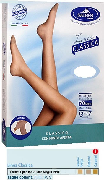 SAUBER COLLANT OPEN TOE MAGLIA LISCIA 70 DEN COLORE NEUTRO BEIGE TAGLIA 5 LINEA CLASSICA - Luckyfarma.it