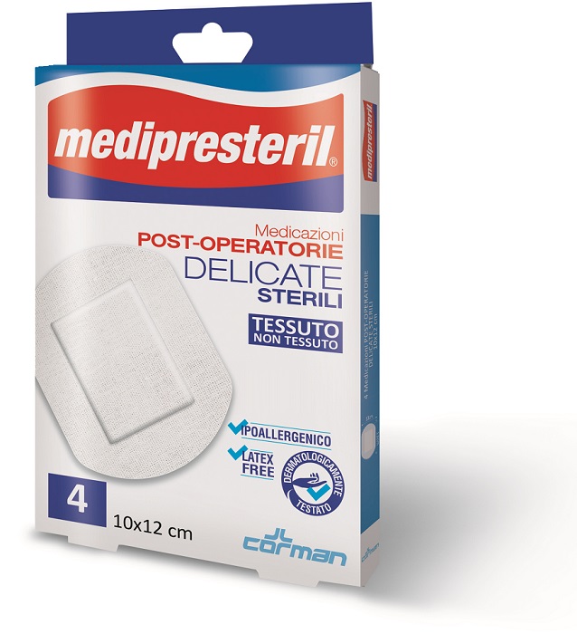 MEDIPRESTERIL MEDICAZIONI POST OPERATORIE DELICATE 10 X 12 4 PEZZI - Luckyfarma.it