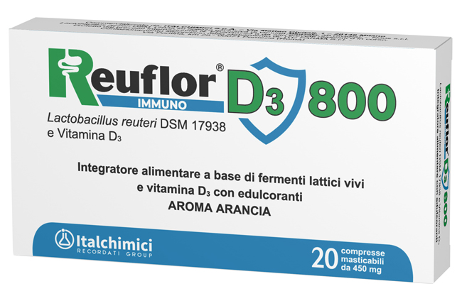 REUFLOR D3 800 20 COMPRESSE MASTICABILI AROMA ARANCIA - Luckyfarma.it