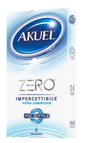 PROFILATTICO AKUEL ZERO EXTRALUBRIFICATO BOX DA 6 PEZZI - Luckyfarma.it