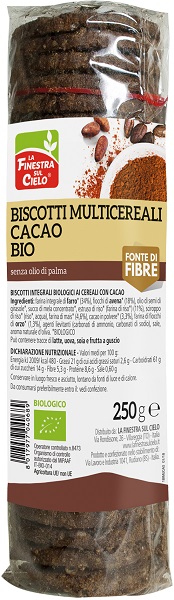 BISCOTTI MULTICEREALI CACAO BIO 250 G - Luckyfarma.it