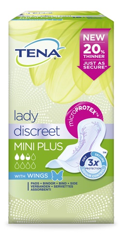 PANNOLONE SAGOMATO TENA DISCREET MINI PLUS WINGS 16 PEZZI - Luckyfarma.it