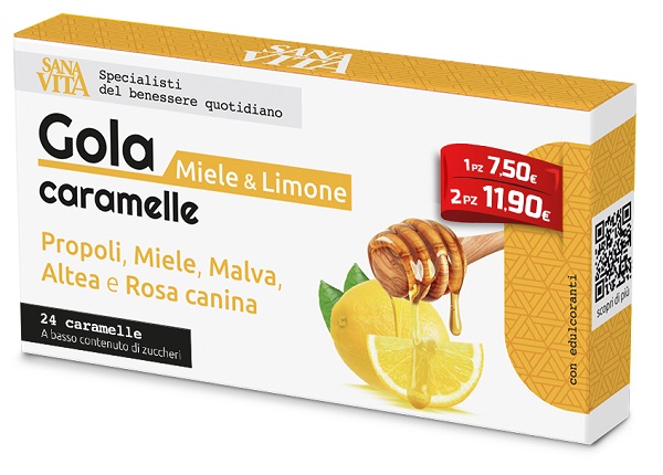SANAVITA GOLA LIMONE MIELE 24 COMPRESSE - Luckyfarma.it