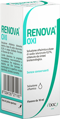 RENOVA OXI COLLIRIO SOLUZIONE OFTALMICA A BASE DI ACIDO IALURONICO 0,2% FLACONE DA 10 ML - Luckyfarma.it