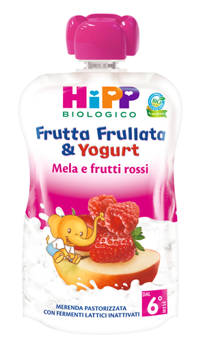 HIPP BIO FRUTTA FRULLATA YOGURT MELA FRUTTI ROSSI 90 G - Luckyfarma.it