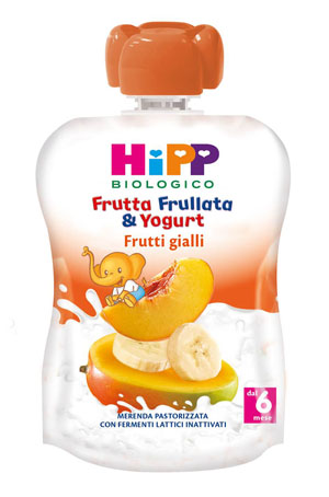 HIPP BIO FRUTTA FRULLATA YOGURT FRUTTI GIALLI 90 G - Luckyfarma.it
