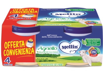 MELLIN OMOGENEIZZATO AGNELLO 4 PEZZI X 80 G - Luckyfarma.it