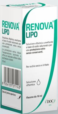RENOVA COLLIRIO SOSTITUTO LACRIMALE A BASE DI ACIDO IALURONICO 0,4% E LIPIDI FLACONE DA 10 ML SENZA CONSERVANTI - Luckyfarma.it