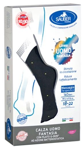 SAUBER CALZA UOMO FANTASIA Q-SKIN 140 DEN BLU POIS GIALLI TAGLIA M PROMO - Luckyfarma.it