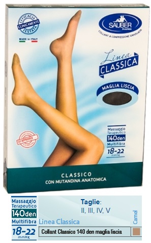 SAUBER CLASSICO COLLANT 140 DENARI MAGLIA LISCIA CAMEL 2 - Luckyfarma.it