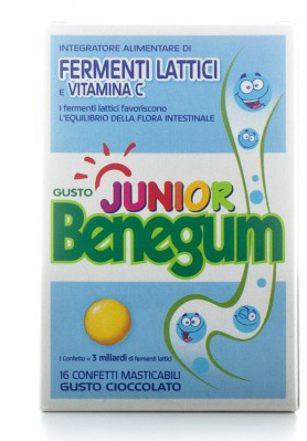 BENEGUM JUNIOR FERMENTI LATTICI E VITAMINA C 16 CONFETTI MASTICABILI - Luckyfarma.it