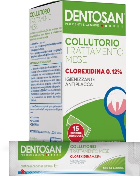 DENTOSAN COLLUTORIO MONODOSE TRATTAMENTO MENSILE 0,12% 15 BUSTINE DA 10 ML - Luckyfarma.it