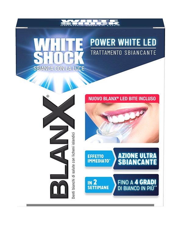 BLANX WHITE SHOCK TRATTAMENTO SBIANCANTE POWER WHITE 30 ML + LED BITE - Luckyfarma.it