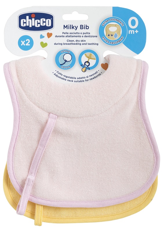 CHICCO BAVAGLINE 0M+ 2PZ ROSA - Luckyfarma.it