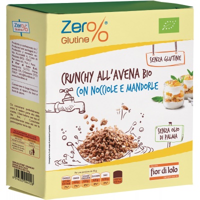 ZERO% GLUTINE CRUNCHY ALL'AVENA MANDORLE E NOCCIOLA SENZA GLUTINE 375 G - Luckyfarma.it