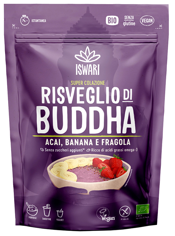ISWARI RISVEGLIO BUDDA ACAI BANANA E FRAGOLA 360 G - Luckyfarma.it