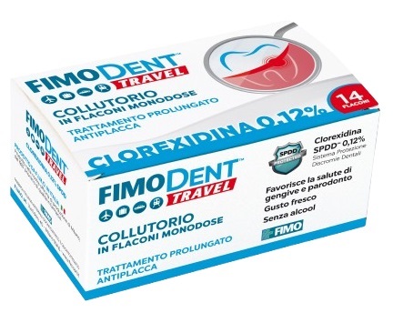 FIMODENT TRAVEL COLLUTORIO CLOREXIDINA SPDD 0,12% 14 FLACONCINI MONODOSE 10 ML - Luckyfarma.it