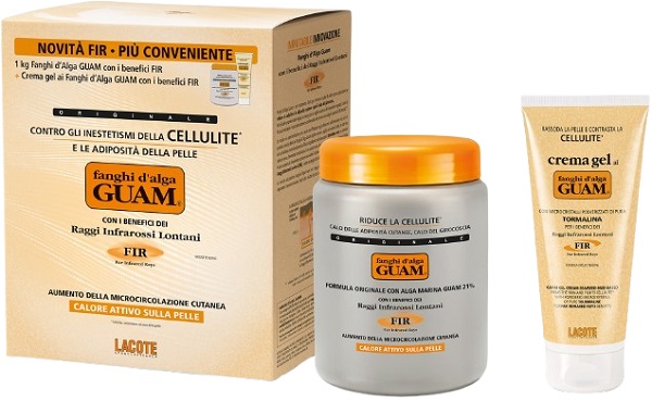 GUAM FIR FANGHI D'ALGA CONFEZIONE CONVENIENZA CON FANGHI D'ALGA GUAM FIR 1 KG + GUAM CREMA GEL FIR 200 ML - Luckyfarma.it