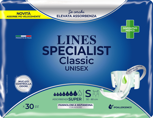 PANNOLONE MUTANDA LINES SPECIALIST CLASSIC MP SUPER 30 PEZZI - Luckyfarma.it