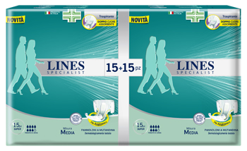 PANNOLONE A MUTANDA LINES SPECIALIST SUPER MM 30 PEZZI - Luckyfarma.it
