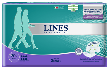LINES SPECIALIST PANNOLINO MUTANDA MG MAXI 20 PEZZI - Luckyfarma.it