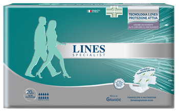 PANNOLONE A MUTANDA LINES SPECIALIST ALTAPROTEZIONE MG 20 PEZZI - Luckyfarma.it