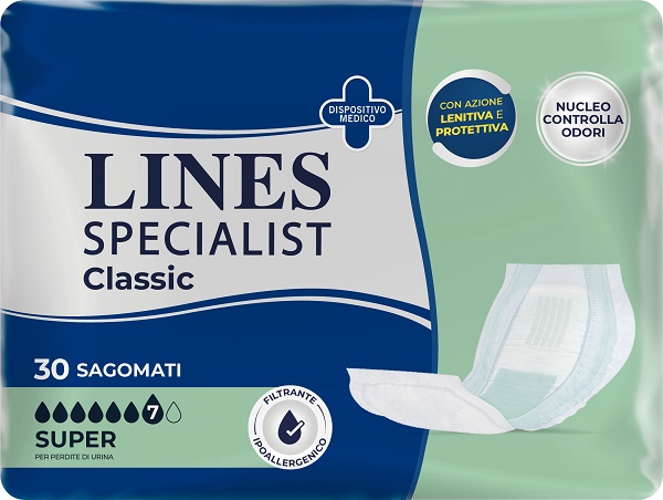 PANNOLONE LINES SPECIALIST CLASSIC SAGOMATO SUPER 30 PEZZI - Luckyfarma.it