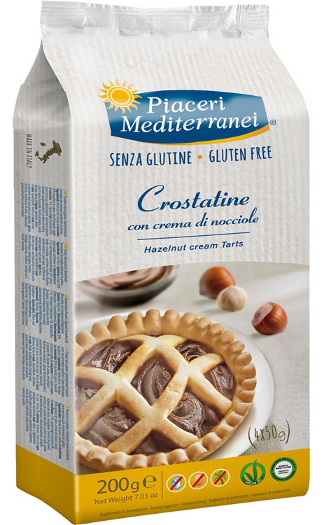 PIACERI MEDITERRANEI CROSTATINA CON CREMA DI NOCCIOLA 4 X 50 G - Luckyfarma.it