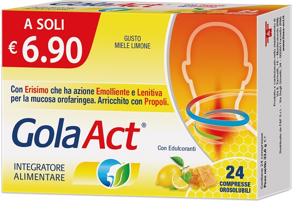 GOLA ACT MIELE LIMONE 24 COMPRESSE SOLUBILI 33,6 G - Luckyfarma.it