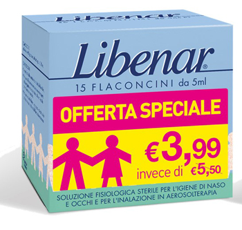 LIBENAR 15 FLACONCINI SOLUZIONE ISOTONICA 5 ML TAGLIO PREZZO - Luckyfarma.it