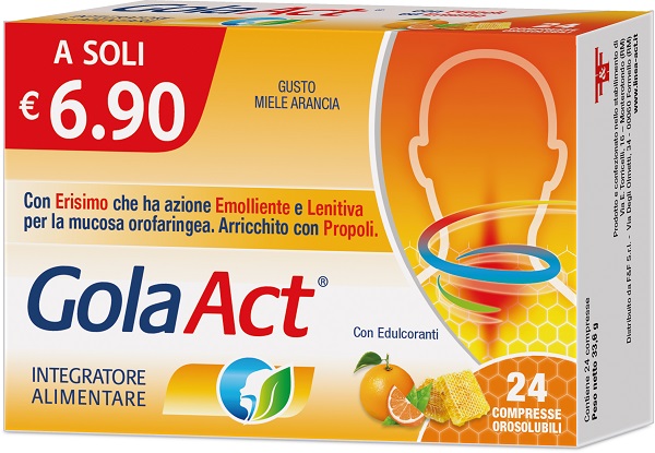 GOLA ACT MIELE ARANCIA 24 COMPRESSE SOLUBILI 33,6 G - Luckyfarma.it