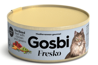 GOSBI FRESKO CAT STERILIZED BEEF CHICKEN GREENS 70 G - Luckyfarma.it