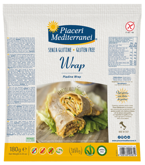 PIACERI MEDITERRANEI PIADINA WRAP 180 G - Luckyfarma.it