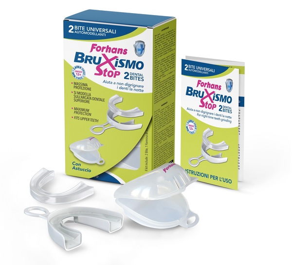BITE UNIVERSALI AUTOMODELLANTI BRUXISMO STOP FORHANS 2 PEZZI - Luckyfarma.it