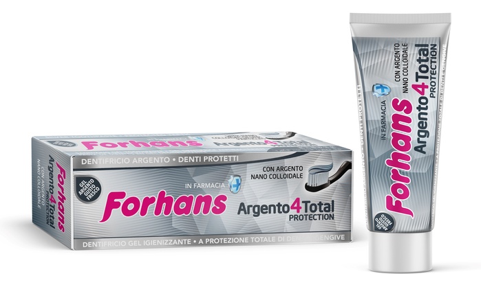 DENTIFRICIO SILVER 4 WHITE FORHANS 75 ML - Luckyfarma.it