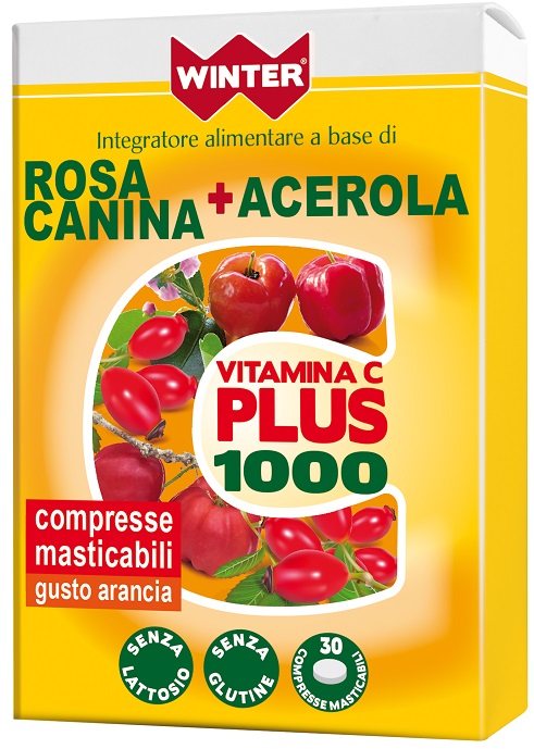 WINTER VITAMINA C PLUS 1000 ROSA CANINA + ACEROLA 30 COMPRESSE MASTICABILI - Luckyfarma.it