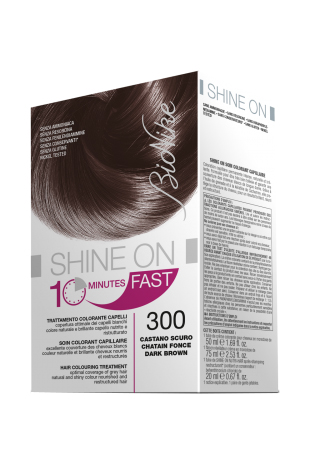 BIONIKE SHINE ON FAST TRATTAMENTO COLORANTE CAPELLI CASTANO SCURO 300 FLACONE 60 ML + TUBO 60 ML - Luckyfarma.it
