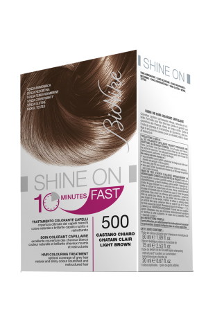 BIONIKE SHINE ON FAST TRATTAMENTO COLORANTE CAPELLI CASTANO CHIARO 500 FLACONE 60 ML + TUBO 60 ML - Luckyfarma.it