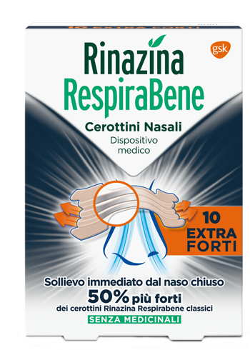 RINAZINA RESPIRABENE CEROTTI NASALI EXTRA FORTI 10 PEZZI - Luckyfarma.it