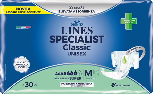 PANNOLONE MUTANDINA LINES SPECIALIST CLASSIC SUPER ULTRA MM 30 PEZZI - Luckyfarma.it