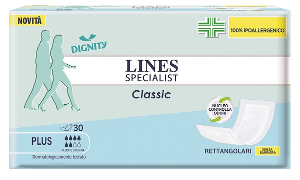 PANNOLONE LINES SPECIALIST CLASSIC RETTANGOLARE SENZA BARRIERA CONTROL 30 PEZZI - Luckyfarma.it