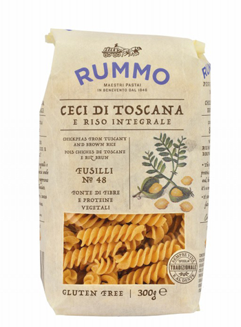 RUMMO FUSILLI N 48 CECI DI TOSCANA E RISO INTEGRALE 300 G - Luckyfarma.it
