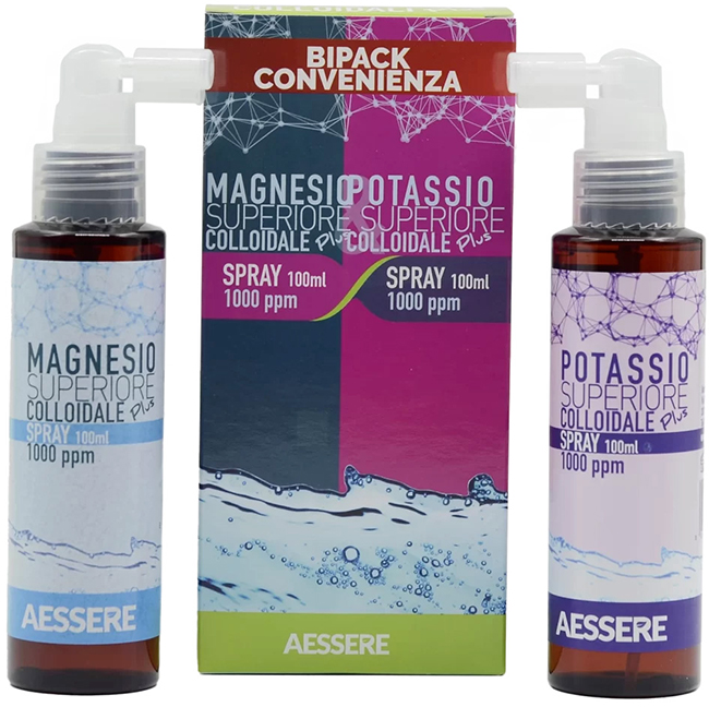 MAGNESIO SUPERIORE COLLOIDALE PLUS SPRAY 1000 PPM 100 ML + POTASSIO COLLOIDALE PLUS 1000PPM SPRAY 100 ML - Luckyfarma.it