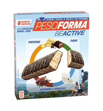 PESOFORMA BEACTIVE BARRETTA CIOCCOLATO BIANCO E NERO 6 PEZZI - Luckyfarma.it