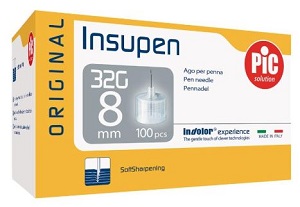 AGO PER PENNA PIC INSUPEN ORIGINAL GAUGE 32X8 MM 100 PEZZI - Luckyfarma.it